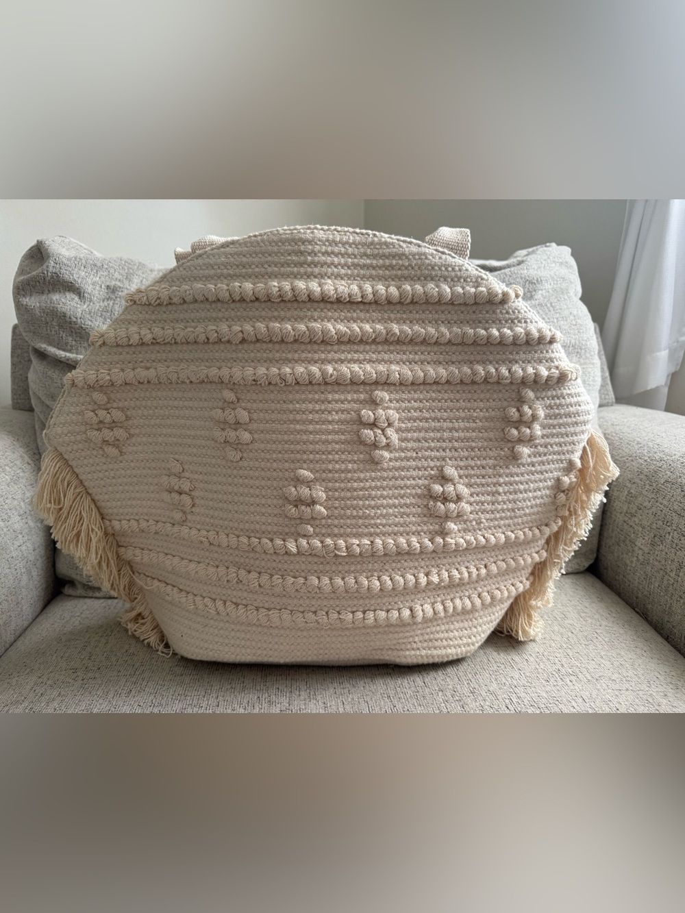 Shade & Shore Neutral Boho Tote Bag